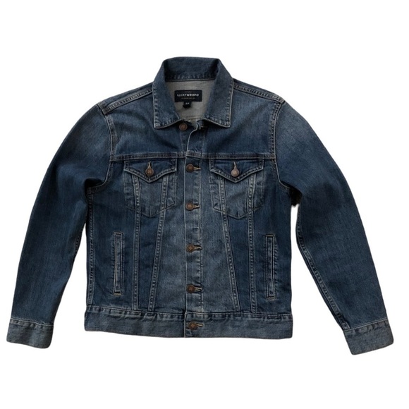 Lucky Brand Jacket The Tomboy Trucker Blue Denim Size Small - Picture 2 of 13